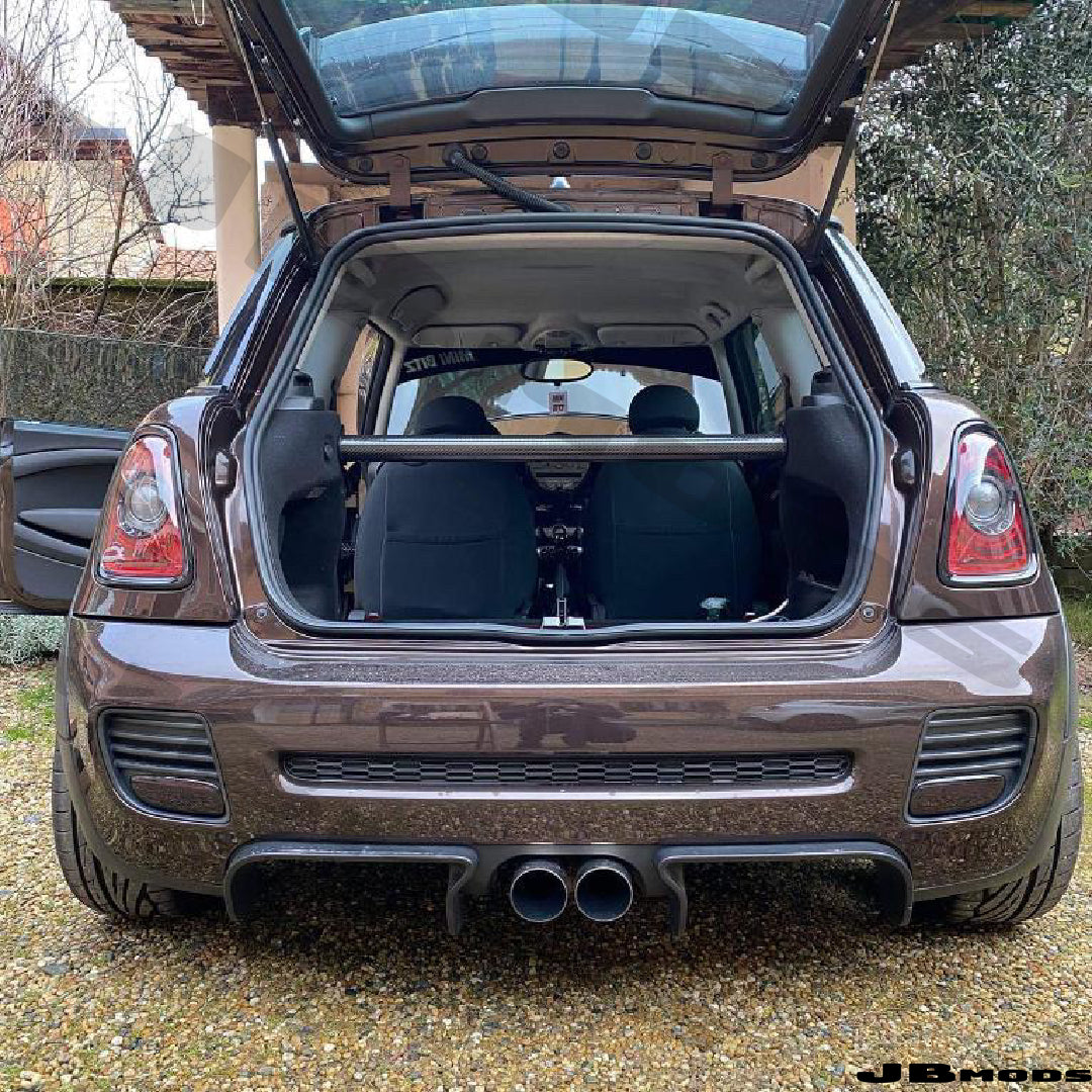 Mini Gen 2 Strut Brace And Cargo Net - Rear Seat Delete Kit - R55 R56