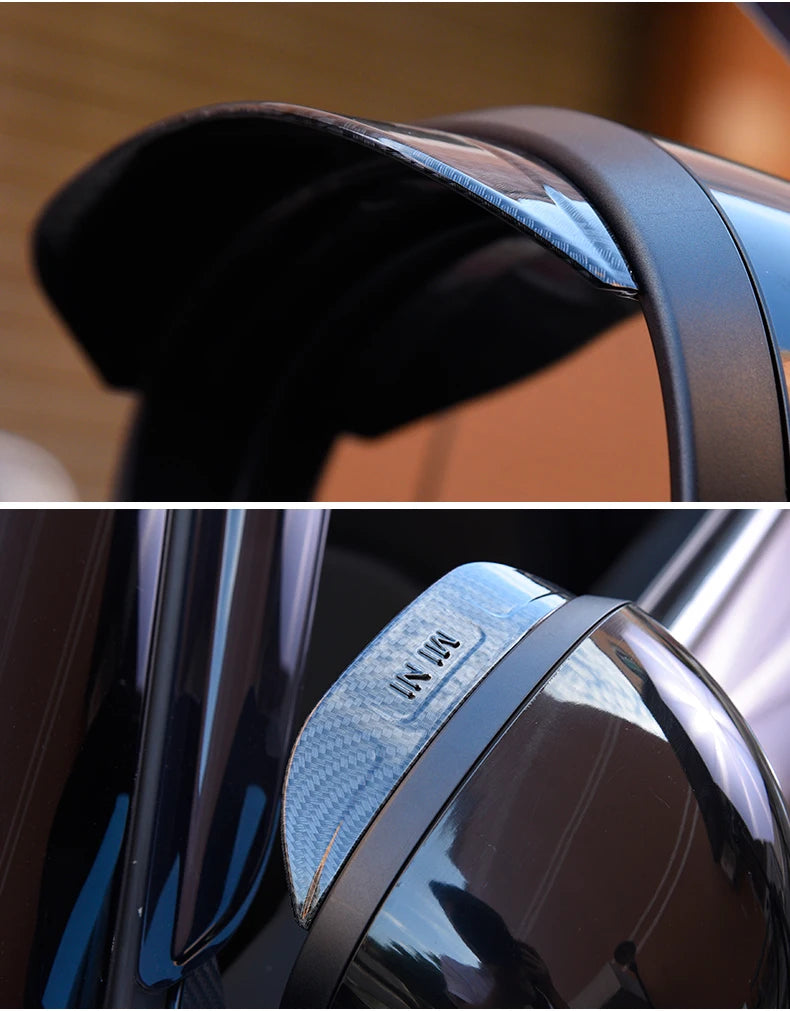 Mini Gen 3 Carbon Look Rain Mirror Covers Rain Guard Awnings F54 F55 F60 R60