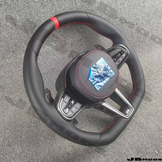 Toyota A90 Supra G8x M Style Perforated Leather Steering Wheel Carbon Paddles