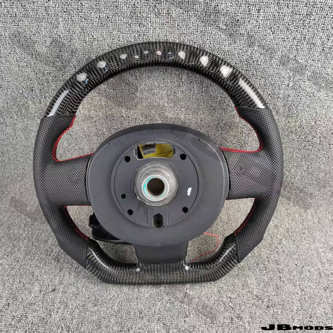 MINI Gen 2 R56 Led Shift Light Carbon Fibre Leather Flat Bottom Steering Wheel