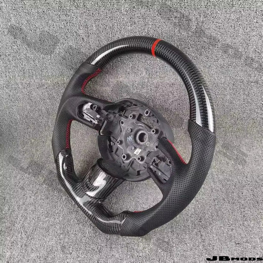 MINI Gen 2 R56 Carbon Perforated Leather Flat Bottom Steering Wheel