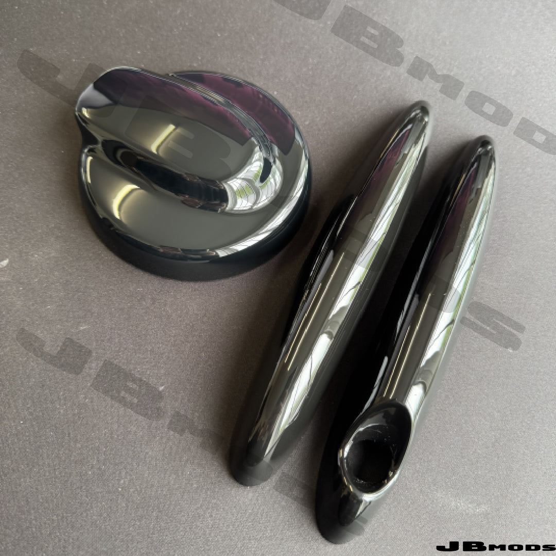 Gloss Black Fuel Cap Cover & Clip on Door Handle Covers for MINI R56 R53 R57 R58