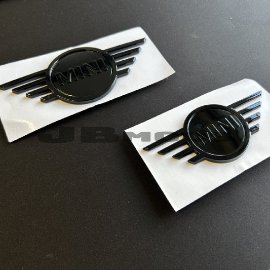 New Gloss Black Front & Rear Emblem Badges LCI Style MINI R56