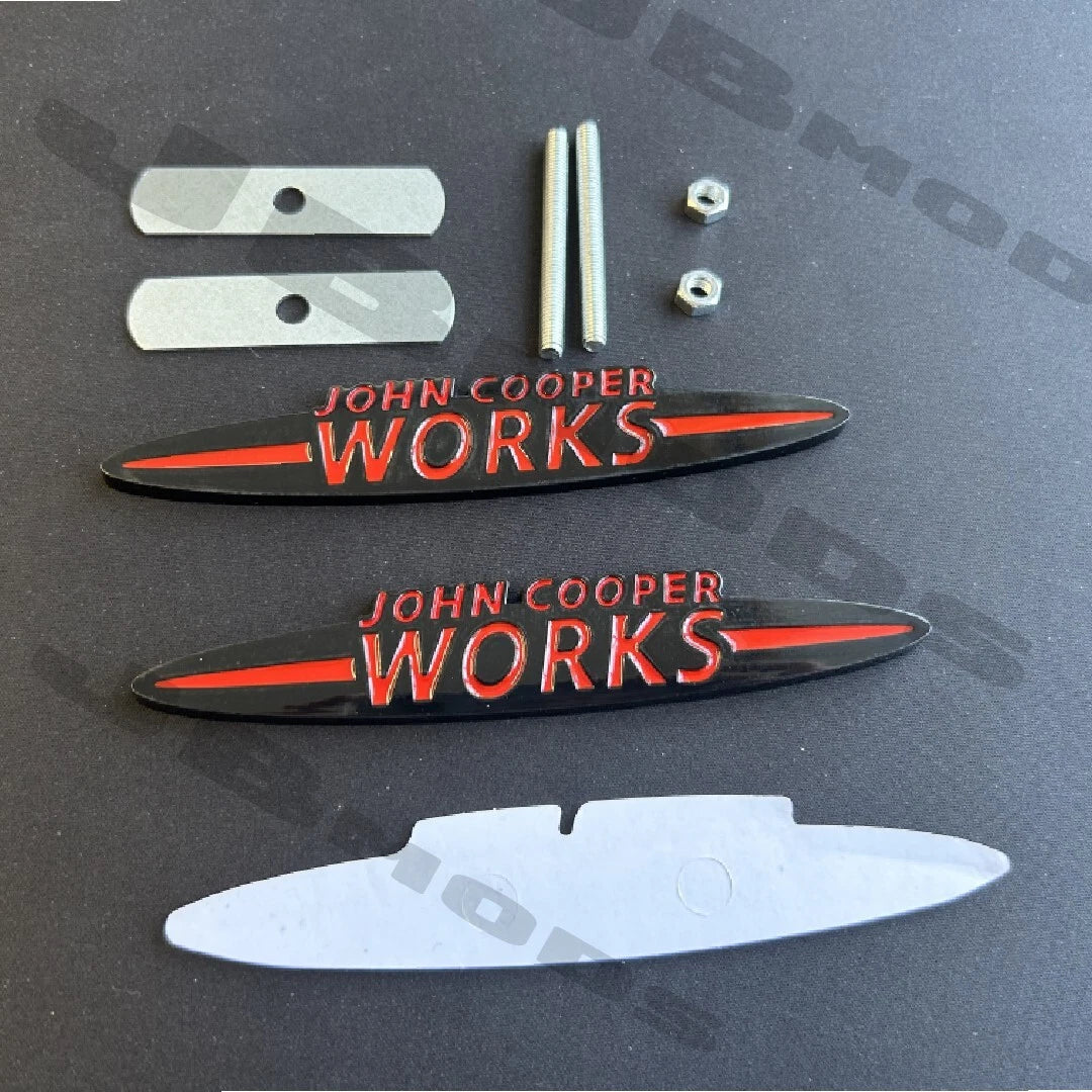 Mini John Cooper Works Front And Rear Black Red Badges Cooper One JCW F56 F55