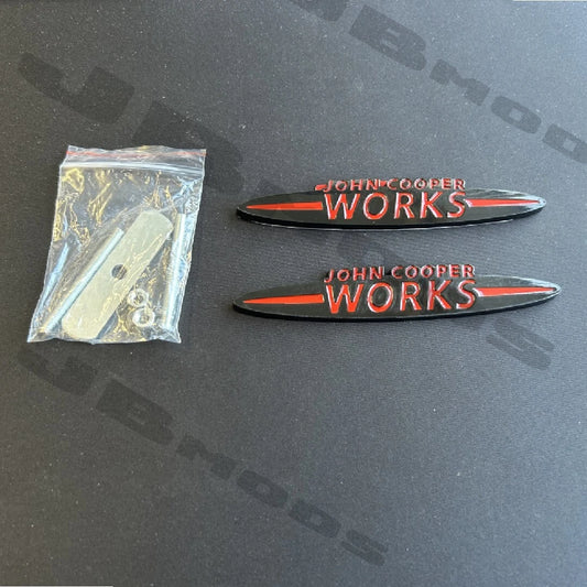 Mini John Cooper Works Front And Rear Black Red Badges Cooper One JCW F56 F55