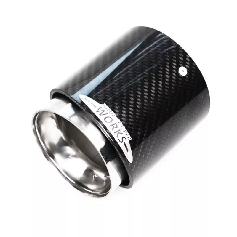 MINI JCW STYLE EXHAUST TIP CARBON FIBRE GLOSS F54 F55 F56 F57 F60 (Single Tip)