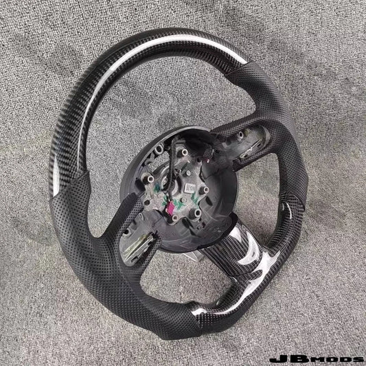 MINI Gen 2 R56 Carbon Perforated Leather Flat Bottom Steering Wheel