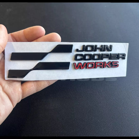 New LCI2 Style MINI John Cooper Works Badge Rear JCW Gloss Black Red F56 F66