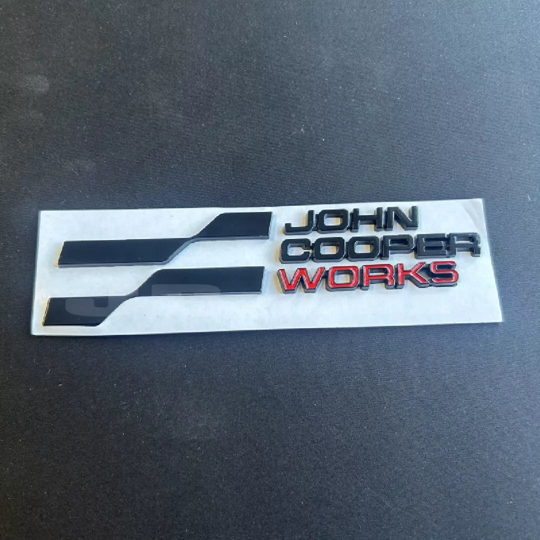 New LCI2 Style MINI John Cooper Works Badge Rear JCW Gloss Black Red F56 F66