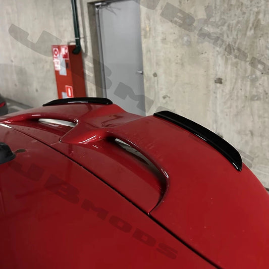 Rear Spoiler Extension Lip Fins Gloss Black For MINI F55 F56 Cooper S JCW 14-21