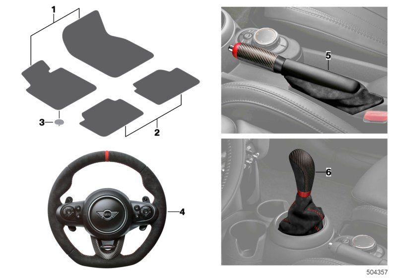 NEW GENUINE OEM MINI JCW PRO Carbon Fibre & Alcantara Handbrake Lever with gaiter 32302364769 F56 F55 F57 F60