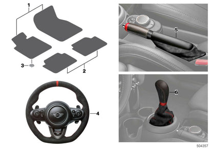 NEW GENUINE OEM MINI JCW PRO Carbon Fibre & Alcantara Handbrake Lever with gaiter 32302364769 F56 F55 F57 F60