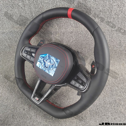 Toyota A90 Supra G8x M Style Perforated Leather Steering Wheel Carbon Paddles