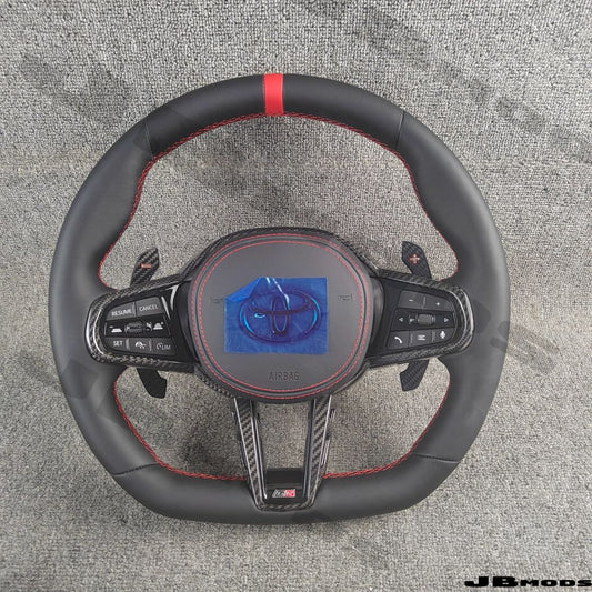 Toyota A90 Supra G8x M Style Perforated Leather Steering Wheel Carbon Paddles