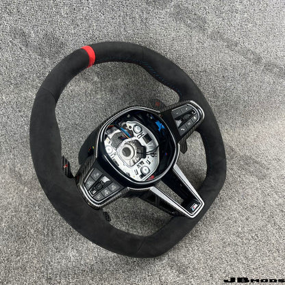 BMW G8X M3 M4 LCI2 Style Alcantara With Red Stripe Red Steering Wheel