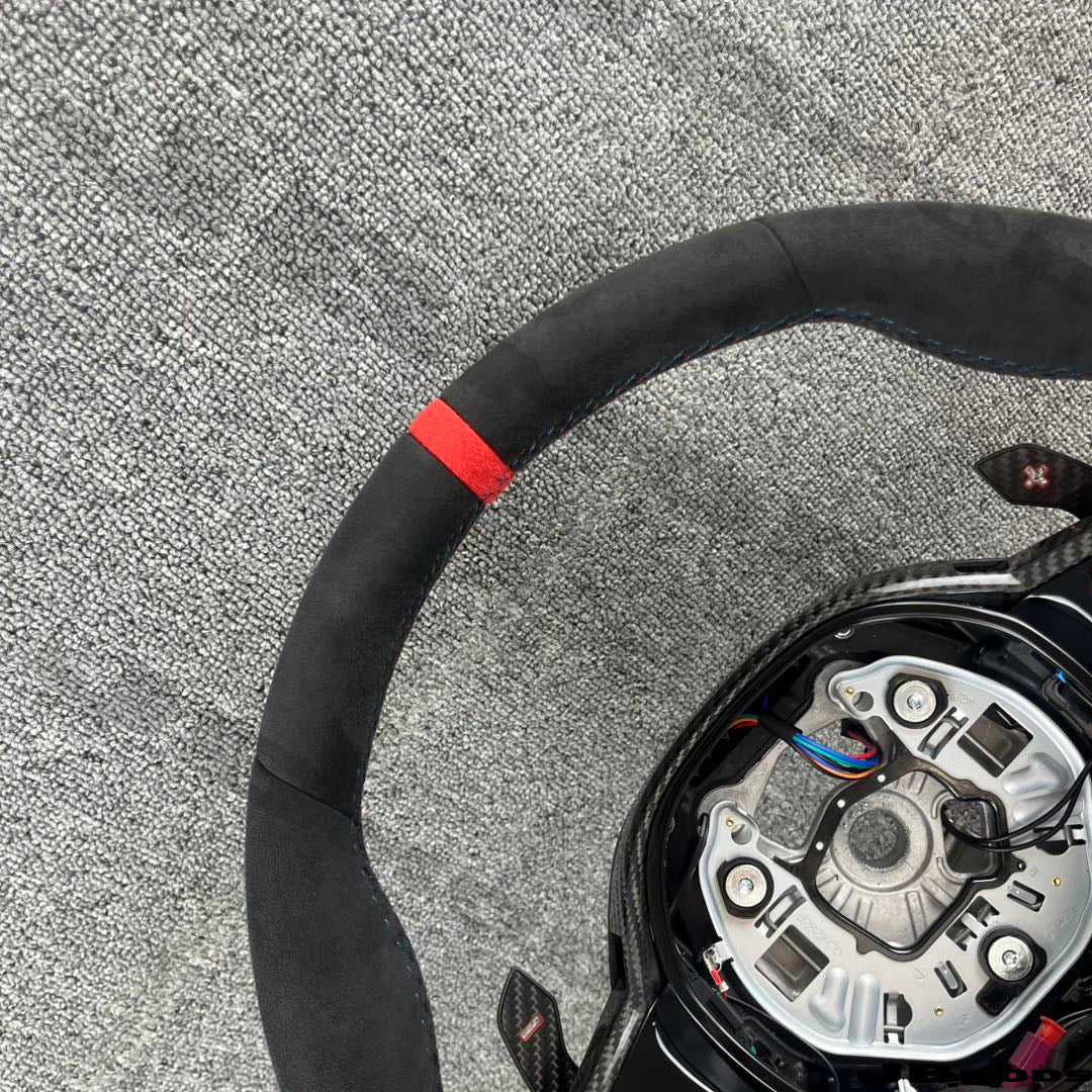 BMW G8X M3 M4 LCI2 Style Alcantara With Red Stripe Red Steering Wheel