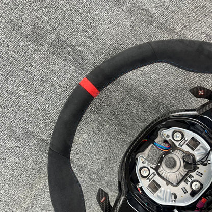 BMW G8X M3 M4 LCI2 Style Alcantara With Red Stripe Red Steering Wheel