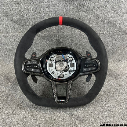 BMW G8X M3 M4 LCI2 Style Alcantara With Red Stripe Red Steering Wheel