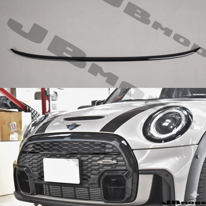 Gloss Black Front Grill Strip Cover for MINI F55 F56 F57 LCI2 2021+ Cooper S JCW