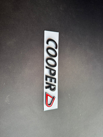 MINI Gloss Black Cooper D Rear Badge For R53 R56 F56 R55 R52 R57 R58 R59 R60 F55