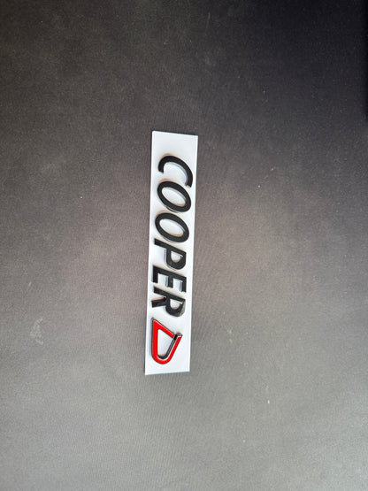 MINI Gloss Black Cooper D Rear Badge For R53 R56 F56 R55 R52 R57 R58 R59 R60 F55