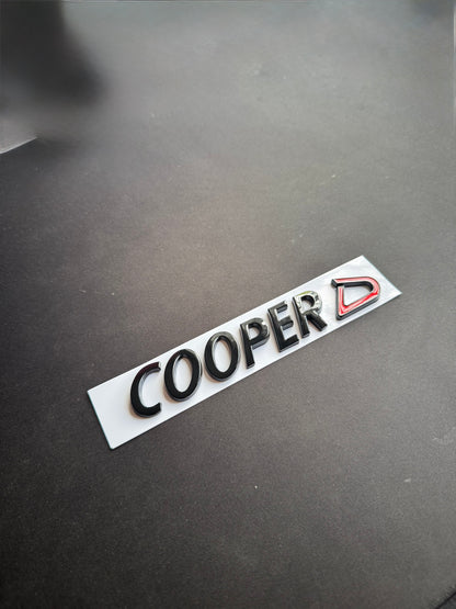 MINI Gloss Black Cooper D Rear Badge For R53 R56 F56 R55 R52 R57 R58 R59 R60 F55