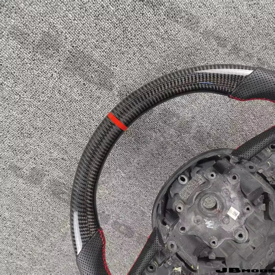 MINI Gen 2 R56 Carbon Perforated Leather Flat Bottom Steering Wheel
