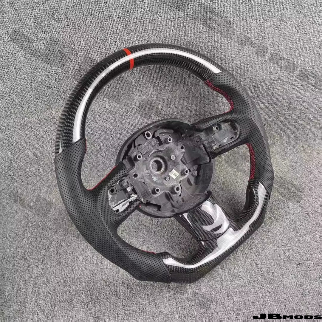 MINI Gen 2 R56 Carbon Perforated Leather Flat Bottom Steering Wheel