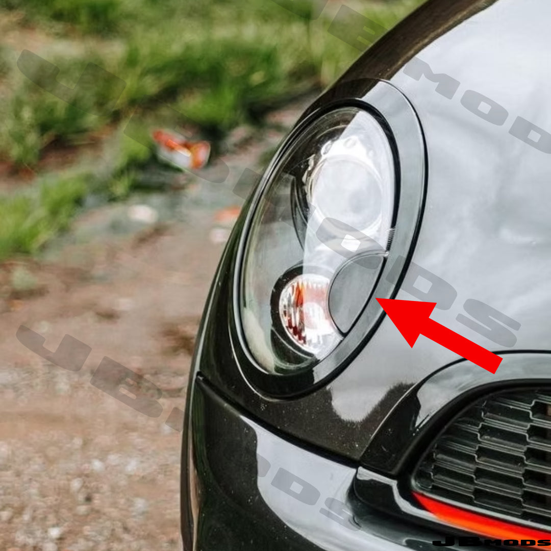 MINI GEN 2 Xenon Washer Jet Covers Gloss Black -R55 R56 R57 R58 R59 JCW Cooper S