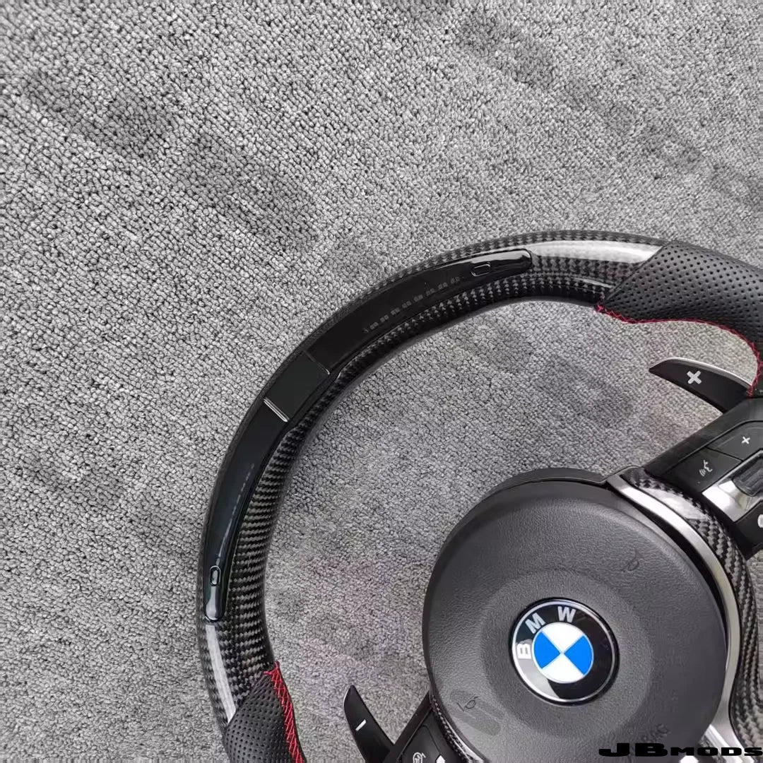 BMW F80 F82 M3 M4 Carbon Fibre Flat Bottom LED Steering Wheel Paddle Shifter