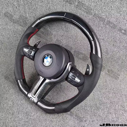 BMW F80 F82 M3 M4 Carbon Fibre Flat Bottom LED Steering Wheel Paddle Shifter
