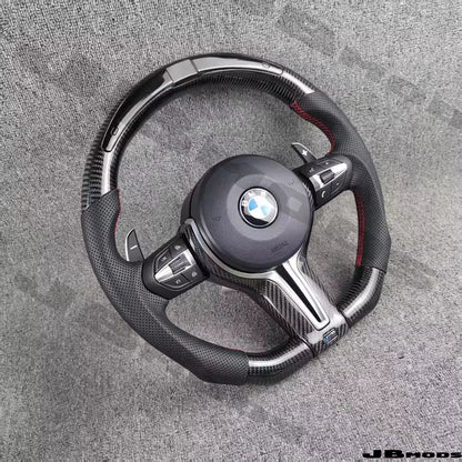 BMW F80 F82 M3 M4 Carbon Fibre Flat Bottom LED Steering Wheel Paddle Shifter