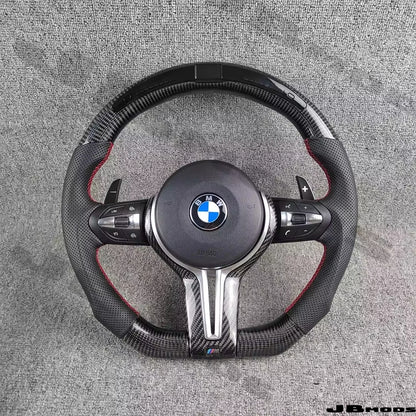 BMW F80 F82 M3 M4 Carbon Fibre Flat Bottom LED Steering Wheel Paddle Shifter