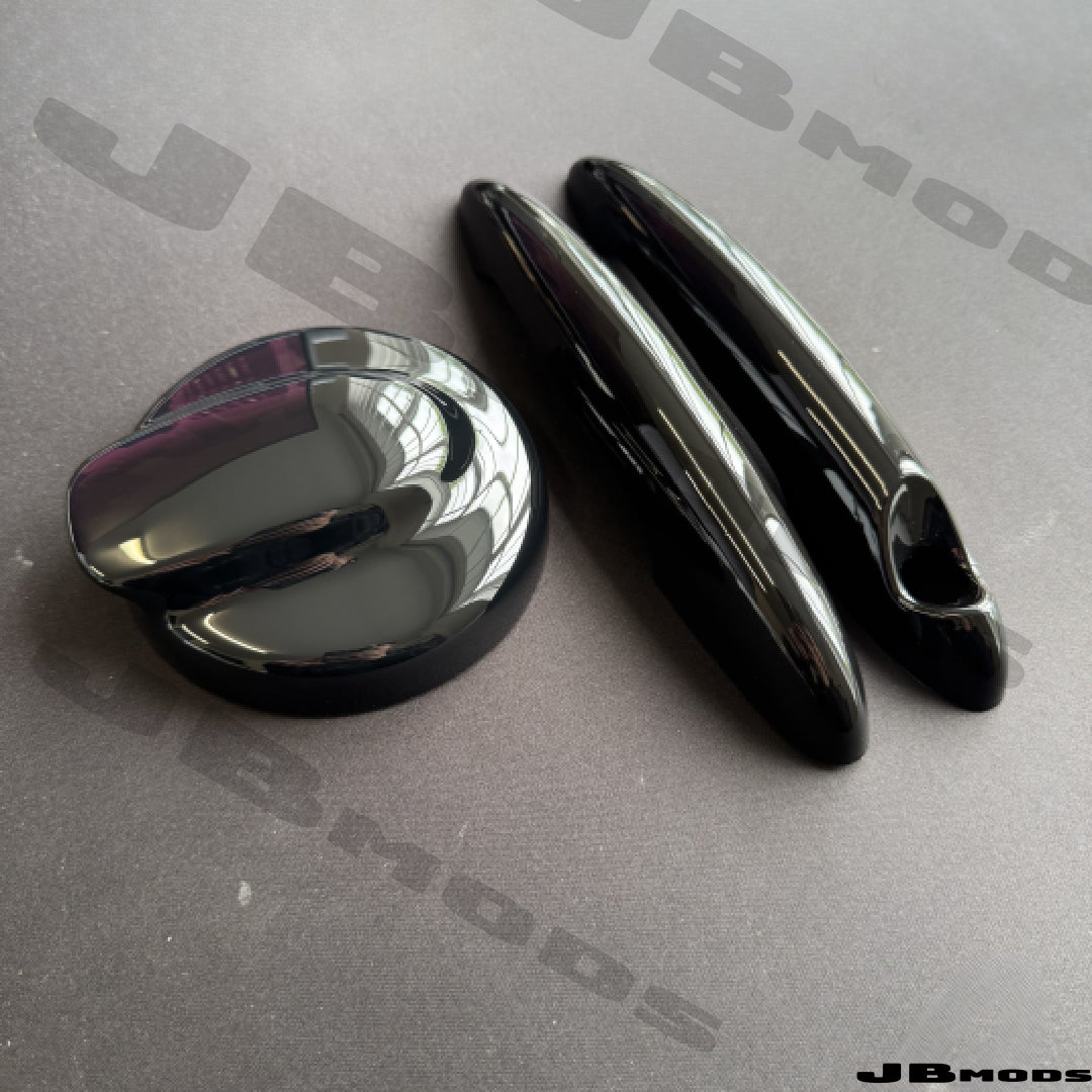 Gloss Black Fuel Cap Cover & Clip on Door Handle Covers for MINI R56 R53 R57 R58