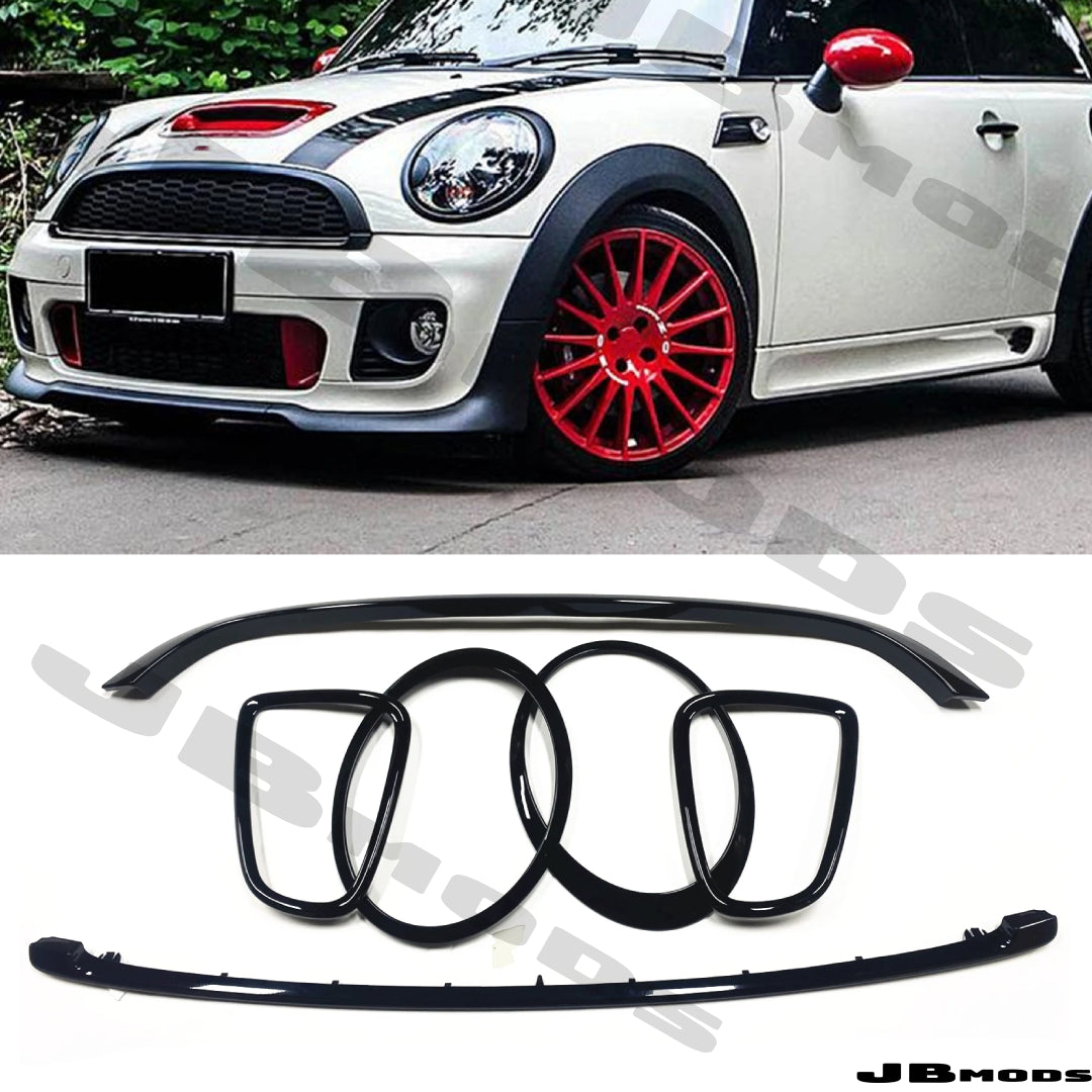 MIni Gen 2 Gloss Black Grill & Headlight & Taillight Trim R55 R56 R57 R58 JCW