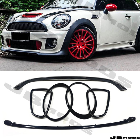 MIni Gen 2 Gloss Black Grill & Headlight & Taillight Trim R55 R56 R57 R58 JCW