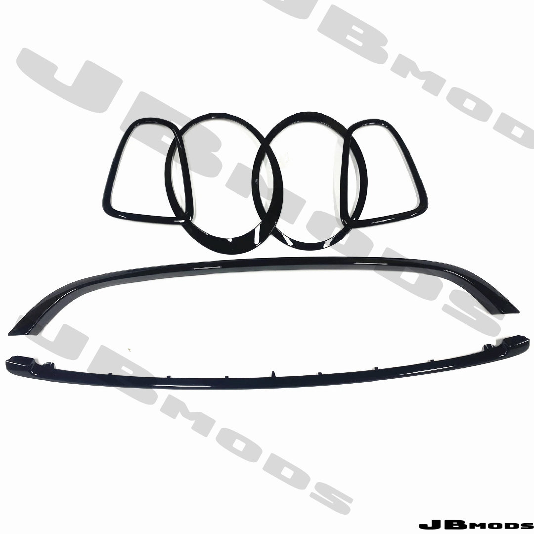 MIni Gen 2 Gloss Black Grill & Headlight & Taillight Trim R55 R56 R57 R58 JCW