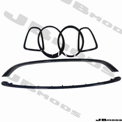 MIni Gen 2 Gloss Black Grill & Headlight & Taillight Trim R55 R56 R57 R58 JCW