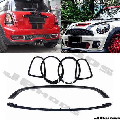 MIni Gen 2 Gloss Black Grill & Headlight & Taillight Trim R55 R56 R57 R58 JCW