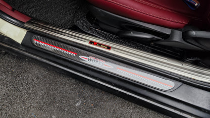 Gloss Carbon Door Sill Plates for MINI F56 F55 JCW (2014–2023)