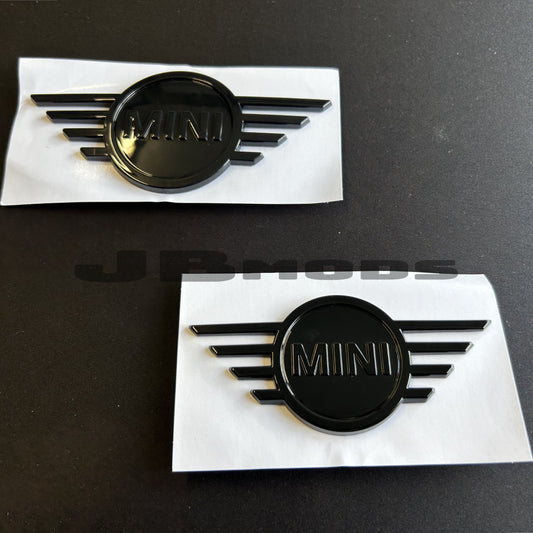 New Gloss Black Front & Rear Emblem Badges LCI Style MINI R56