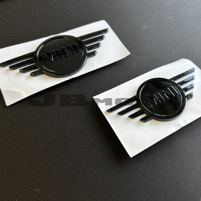 New Gloss Black Front & Rear Emblem Badges LCI Style MINI F55 F56 F57