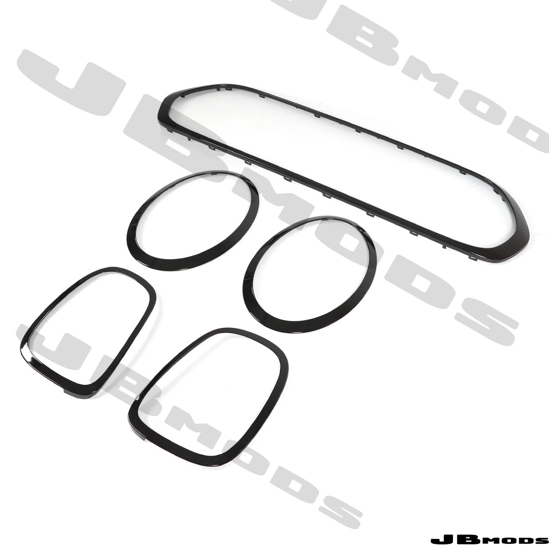 MINI F56 Black Replacement Grill Surround Replacement Front Rear Light Surround