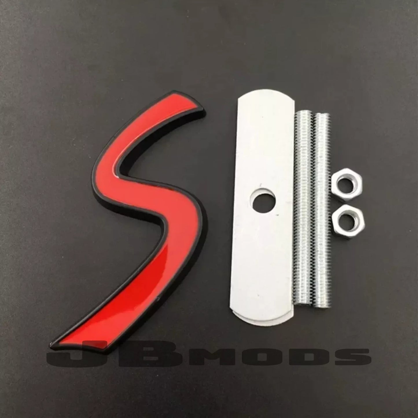 Black Red S Logo Front Grill Emblem Badge for Mini Cooper S F56 F55