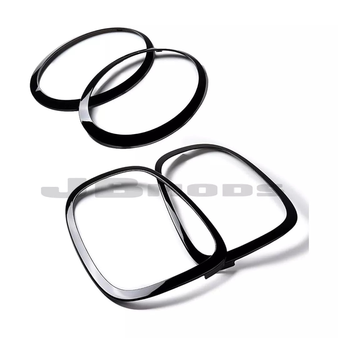 Mini Piano Gloss Black Headlight & Taillight Trim Replacements F56 F55 F57 2014+