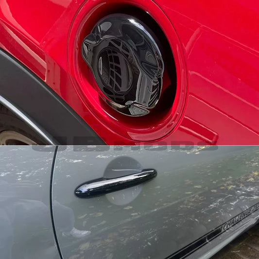 Gloss Black Fuel Cap Cover & Door Handle Covers for MINI F56 F57 Cooper s JCW