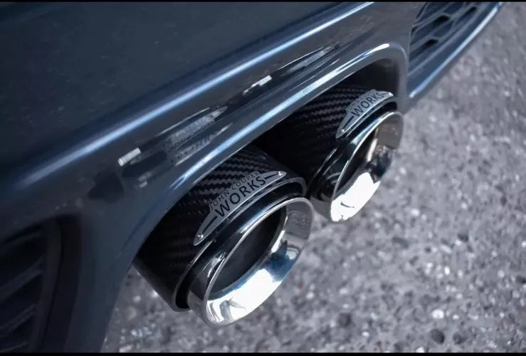 MINI JCW STYLE EXHAUST TIP CARBON FIBRE GLOSS F54 F55 F56 F57 F60  (Single Tip)