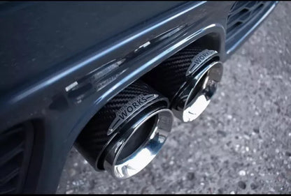 MINI JCW STYLE EXHAUST TIP CARBON FIBRE GLOSS F54 F55 F56 F57 F60  (Single Tip)