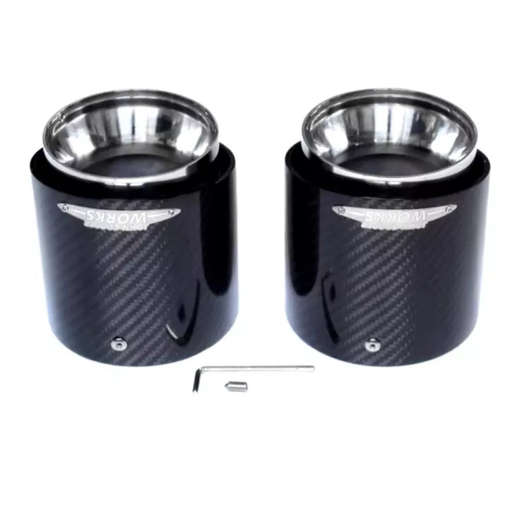 MINI JCW STYLE EXHAUST TIP CARBON FIBRE GLOSS F54 F55 F56 F57 F60  (Single Tip)