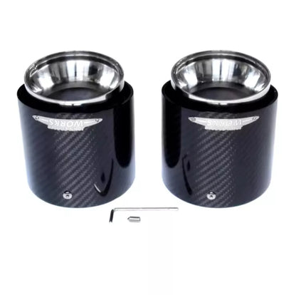 MINI JCW STYLE EXHAUST TIP CARBON FIBRE GLOSS F54 F55 F56 F57 F60  (Single Tip)